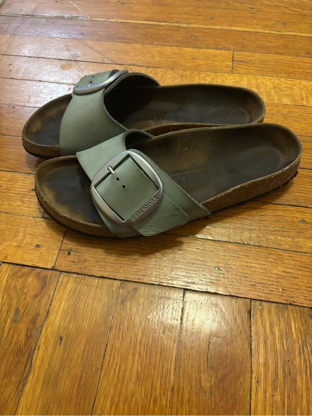Birkenstock womens madrid big buckle size 40 olive green